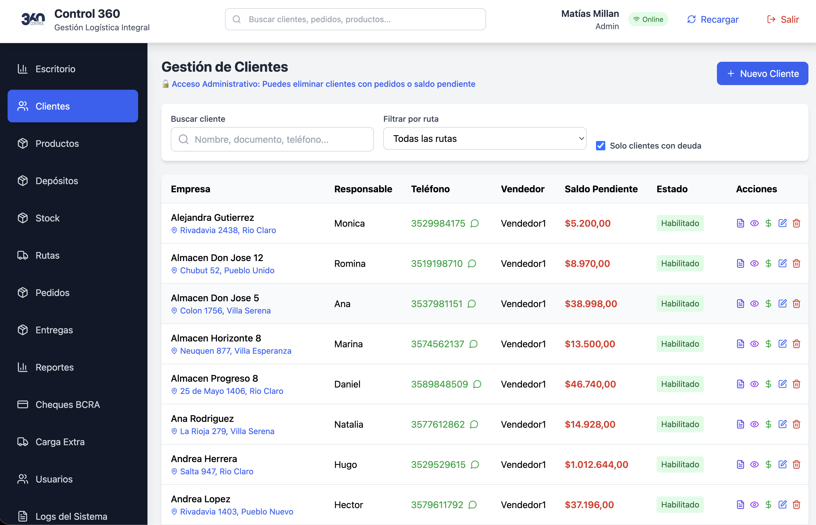 Gestión de Clientes