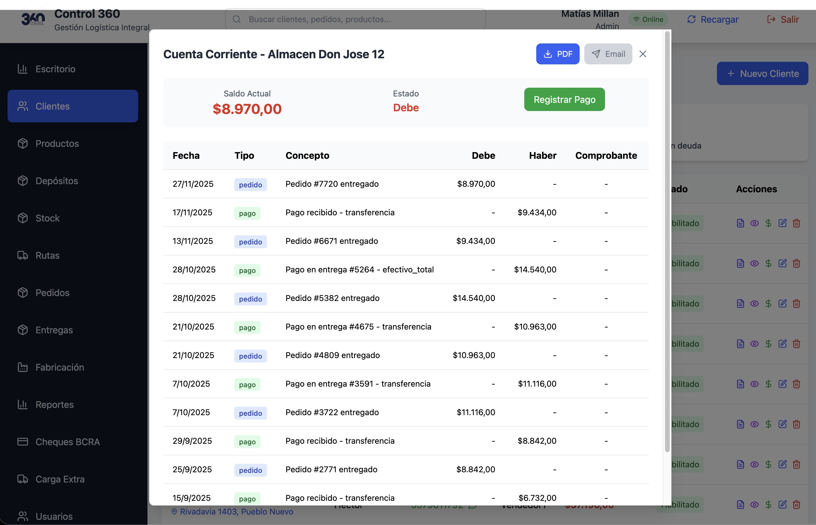 Cuenta Corriente y Pagos